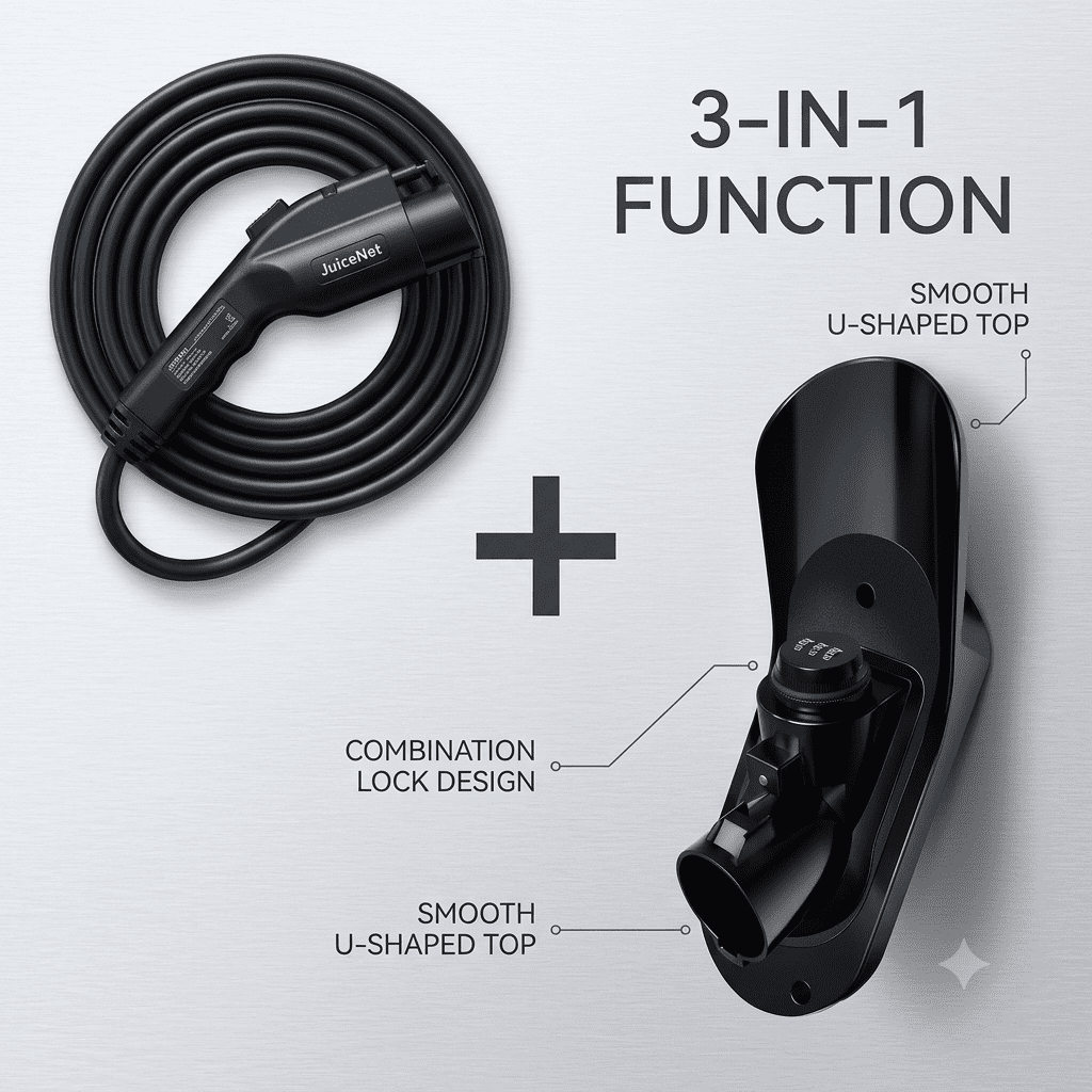 JuiceNet EV Charging Extension Cable + Locking Holster Bundle